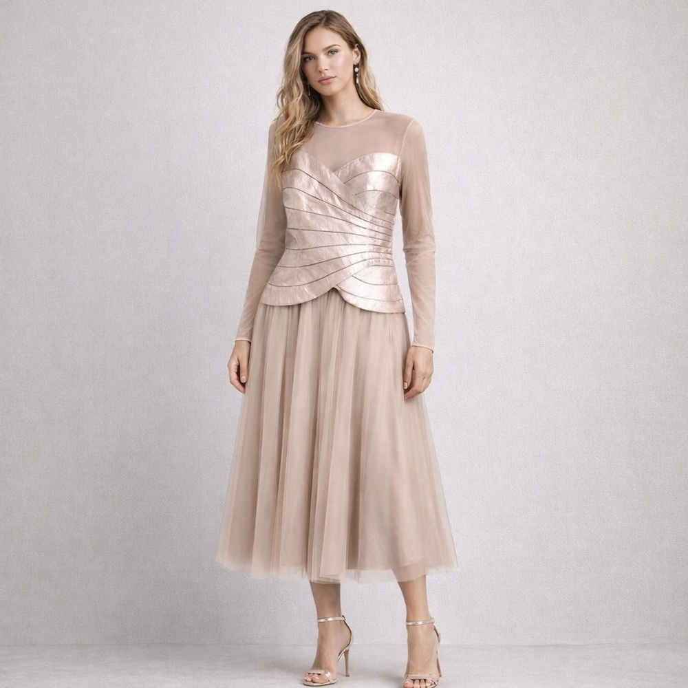 Adrianna Papell Evening Essentials Corset | Champagne |Size 8 - Picture 9 of 9